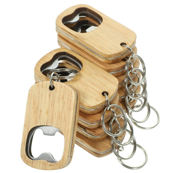 TEHAUX Compact Size Bottle Opener Keychain Khaki 10pcs