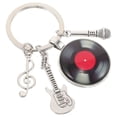 thumbnail image 1 of TEHAUX Retro Music Keychain with Metal Vinyl Record and Microphone for Decoration, 1 of 8