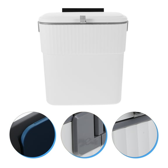 TEHAUX Lint Trash Can Sliding Lid Garbage Can 26x15x27.5cm White