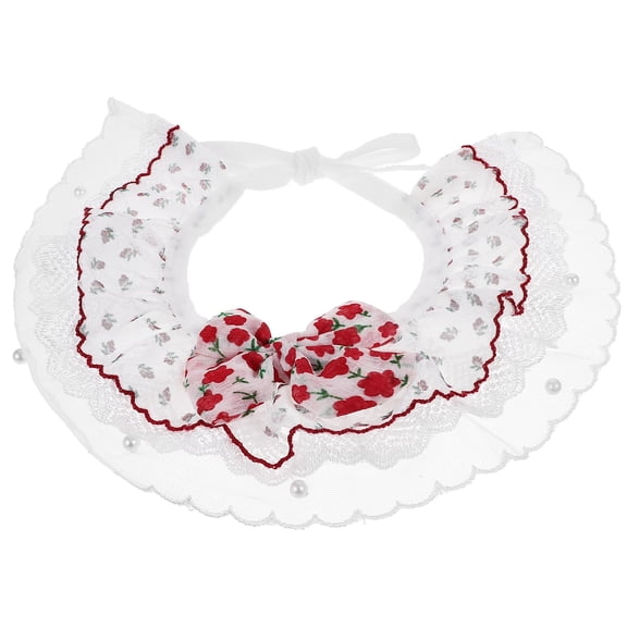 TEHAUX Small Kitten Collar Adjustable White Soft Breakaway Safety Cat Collar 1 Set