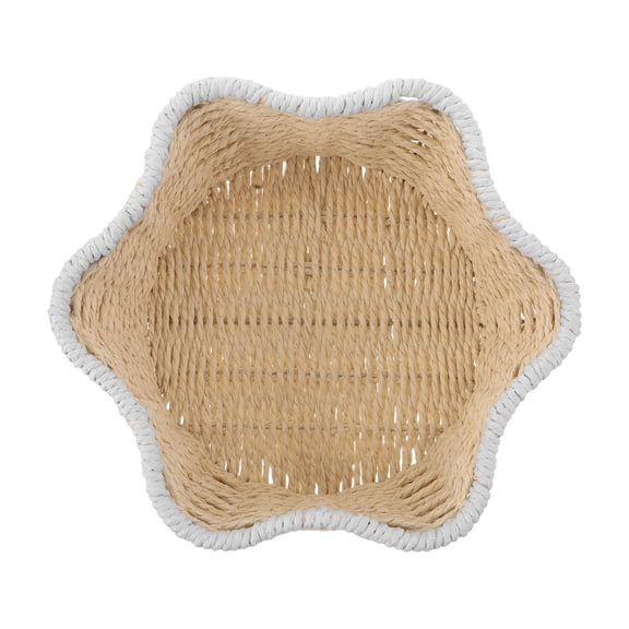 TEHAUX Handwoven Decorative Storage Basket for Living Room Office Paper Rope Material