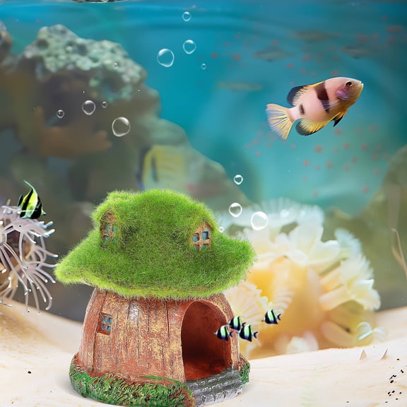 TEHAUX Betta Fish Hideout Resin Aquarium House Decorative Fish Tank Accessory