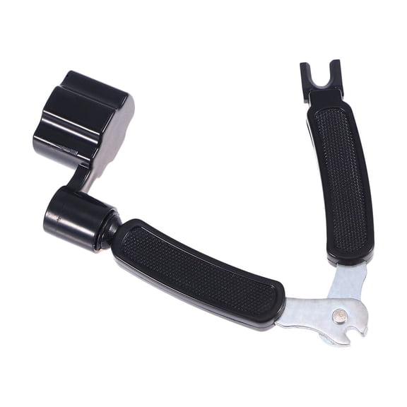 TEHAUX Multifunction Guitar String Winder Cutter and Pin Puller Tool with High Strength Steel in Black
