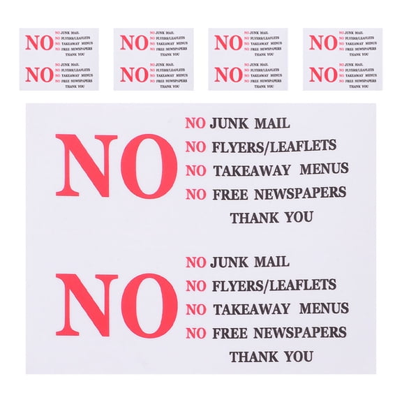 TEHAUX Weather-Resistant PVC Mailbox Sticker Multi for Decor No Junk Mail