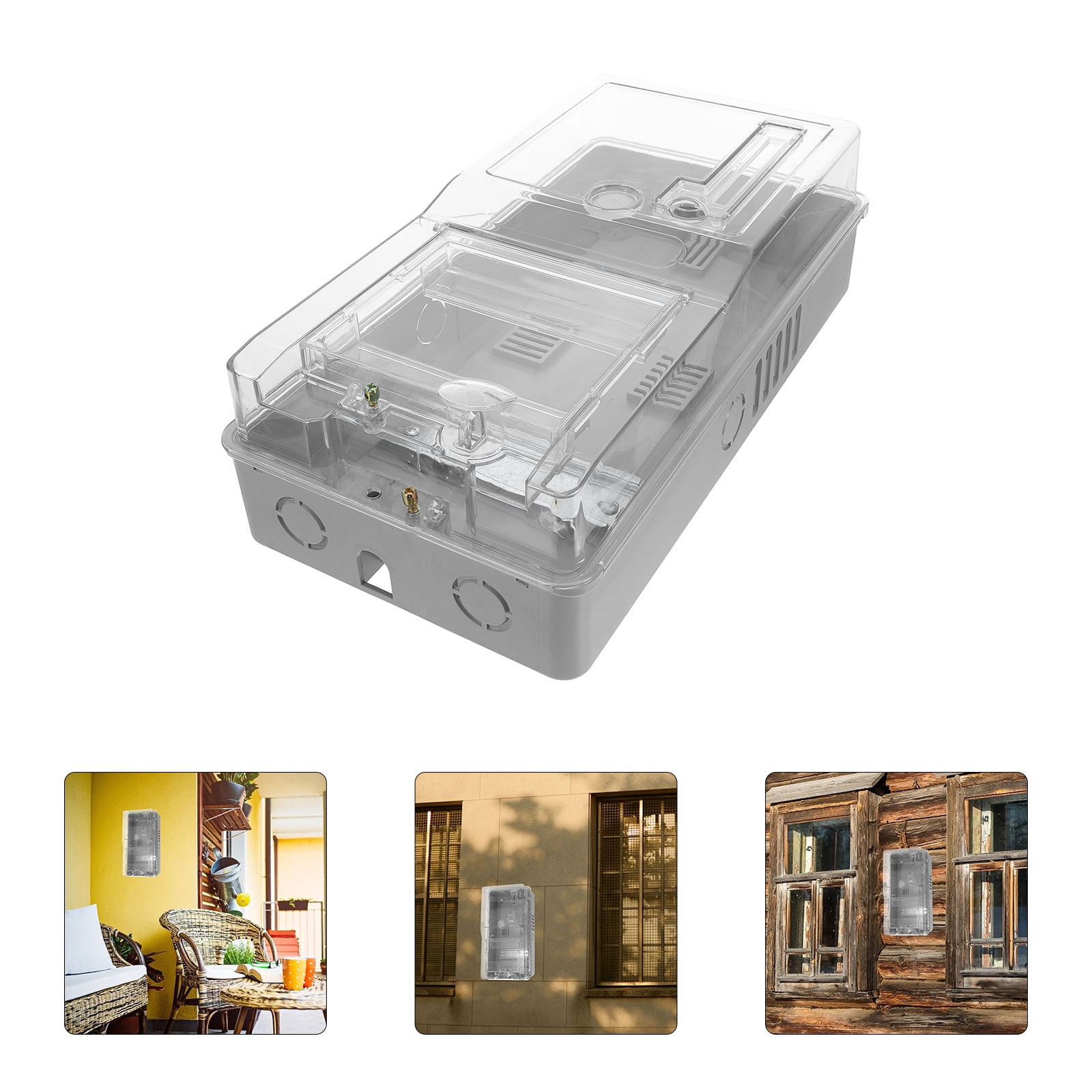 TEHAUX Outdoor Electric Meter Box Rainproof Weatherproof Junction Box High Transparency Durable Plastic Iron for Home Use Multi Color