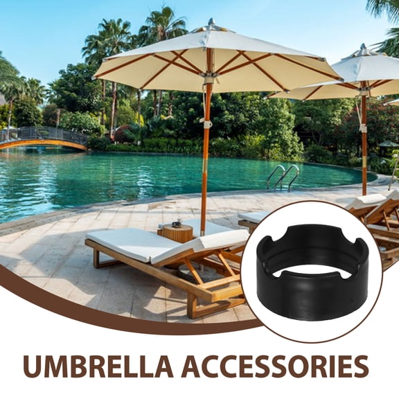TEHAUX Heavy Duty Black Plastic Patio Umbrella Base Sleeve for Garden Outdoor Use