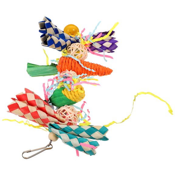TEHAUX Parrot Chewing for Small Birds, Suspendable Rattan Ball Paper