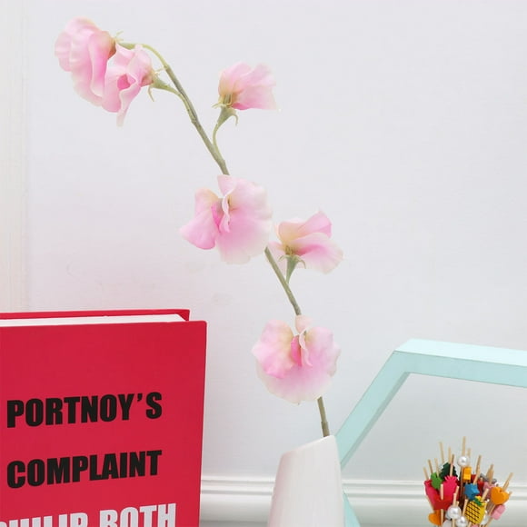 TEHAUX Pink Silk Pea Blossom Fake Flower for Home Decoration Creates Romantic Atmosphere 6.5 Inches