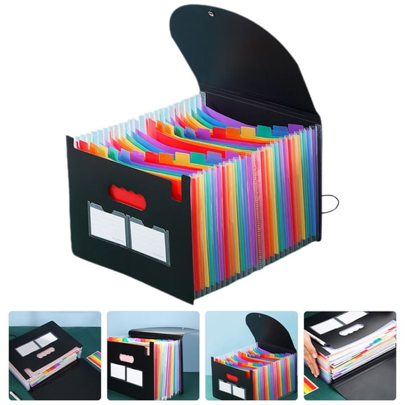 TEHAUX Large Capacity Plastic File Organizer for A4 Documents, Multi-Color Storage Box Holds Up to 3000 Sheets