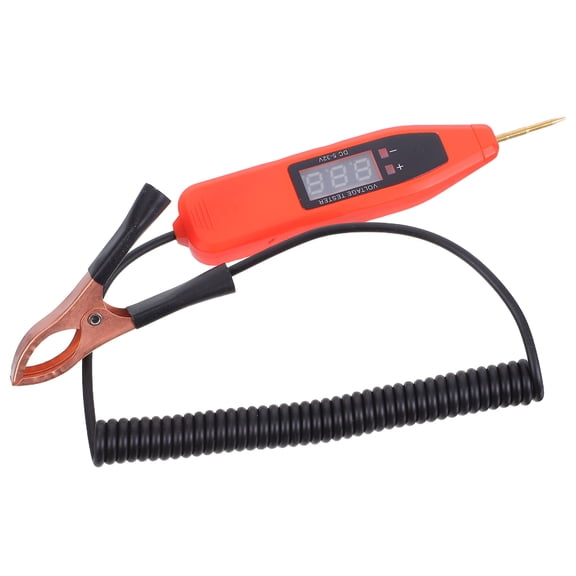 TEHAUX Digital Voltage Tester Pen for Automotive Circuits with LED Display Orange Portable