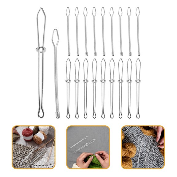 TEHAUX 30Pcs Drawstring Threader Tools for Trousers and Elastic Bands, Metal Plated Silver