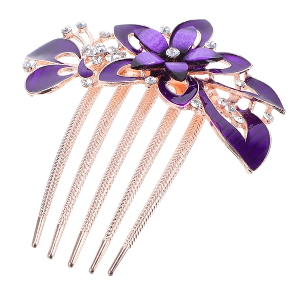 TEHAUX Decorative Hair Side Comb Hairdressing Comb Alloy 1Pack for Women at Prom
