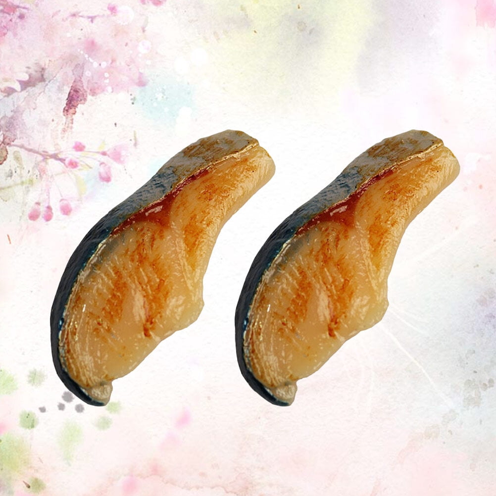 TEHAUX Realistic Artificial Fish Slice Photo Props PVC Creative Food ...
