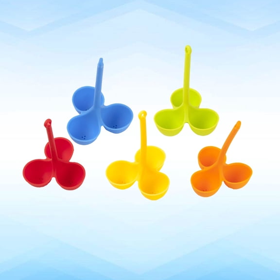 TEHAUX Red Silicone Egg Boiling Holder for Steaming Eggs, Kitchen Utensil, Three Grid Design, Flexible Cooking, Easy to Use