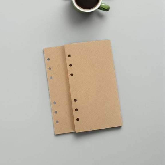 TEHAUX Vintage Kraft Binder Paper Inserts Light Yellow Blank Refill Pages for Travel Notebooks