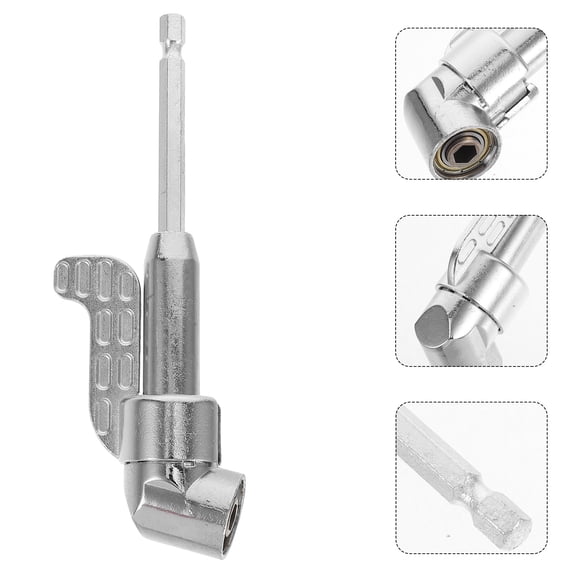 TEHAUX Right Angle Drill Attachment Corner Tool Steel Screwdriver Hub 1 Piece for Power Drills