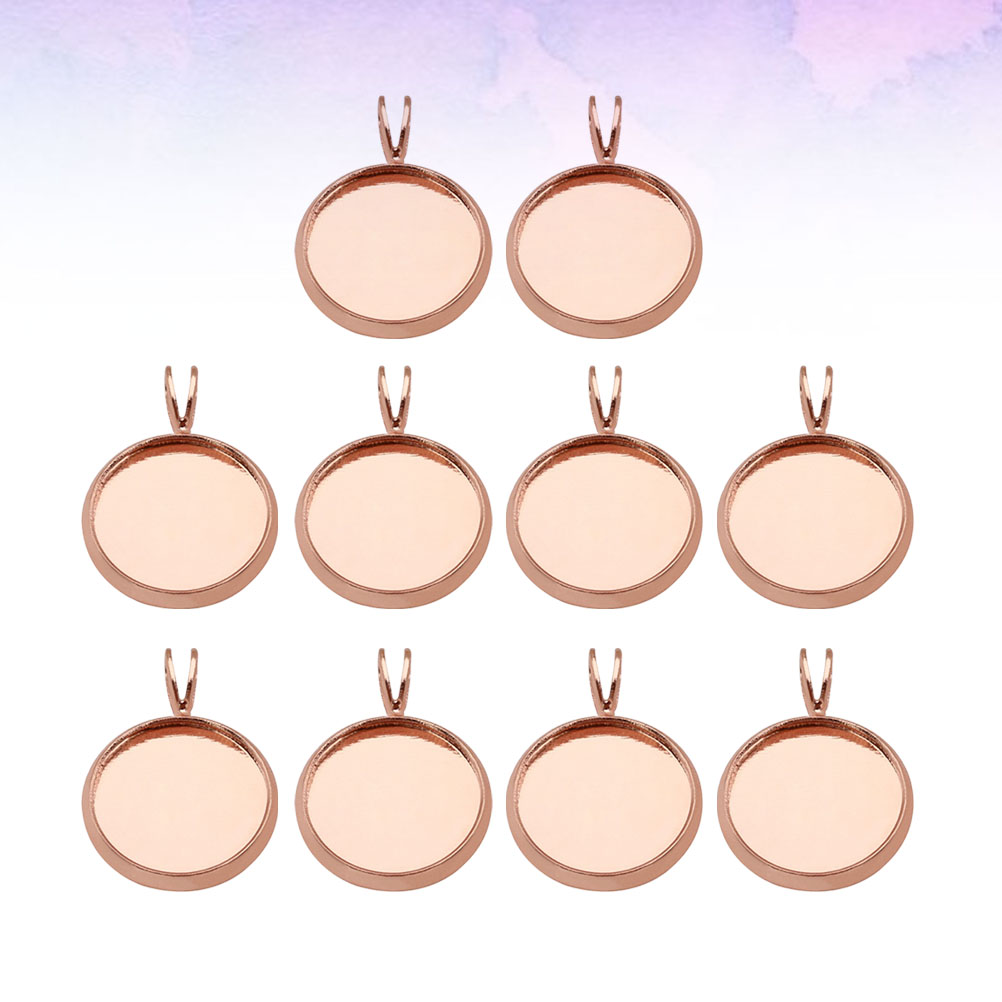 TEHAUX Rose Gold Copper Round Trays for DIY Jewelry Making, Great for ...