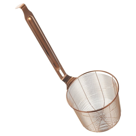 TEHAUX Stainless Steel Pasta Strainer Rose Gold for Kitchen Multi-Purpose