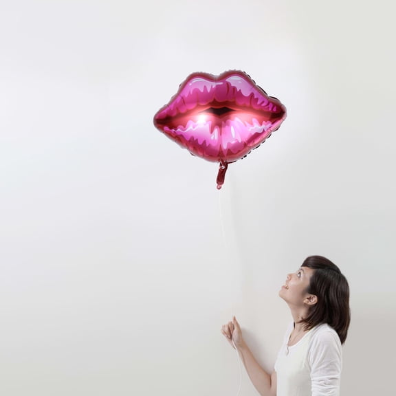 TEHAUX Valentine Day Rosy Lip Foil Balloon Reusable for Wedding Engagement Party Decoration