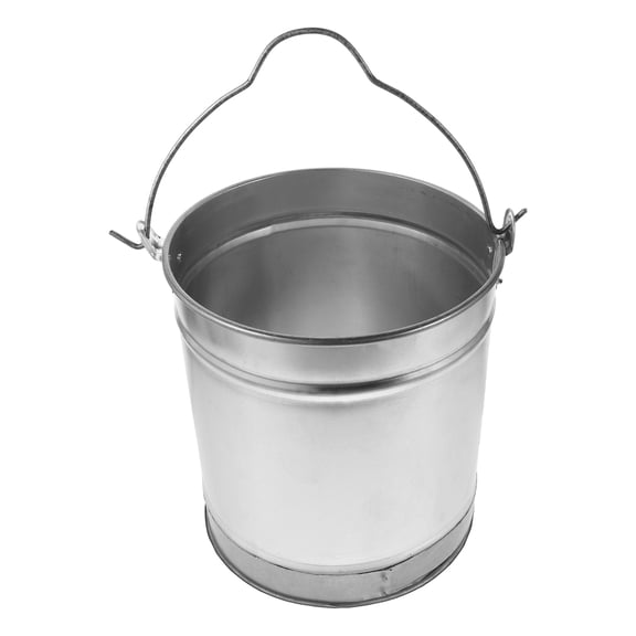 TEHAUX Effortless Water Retrieval Plated Silver Metal Bucket with Leakproof Construction and Durable Design
