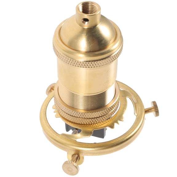 TEHAUX Golden Copper E27 Lamp Holder Base, Socket for Home Lighting Fixtures and Replacement Bulbs
