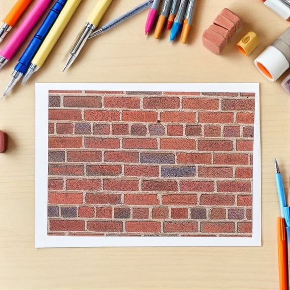 TEHAUX Self Adhesive Wallpaper Brick 1 to 12 Scale Peel and Stick Dollhouse Wall Cladding