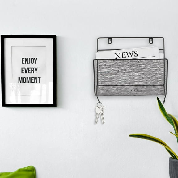 TEHAUX  Shelves Hanging Storage Wall Bookshelf Magazine Rack Mounted File Office