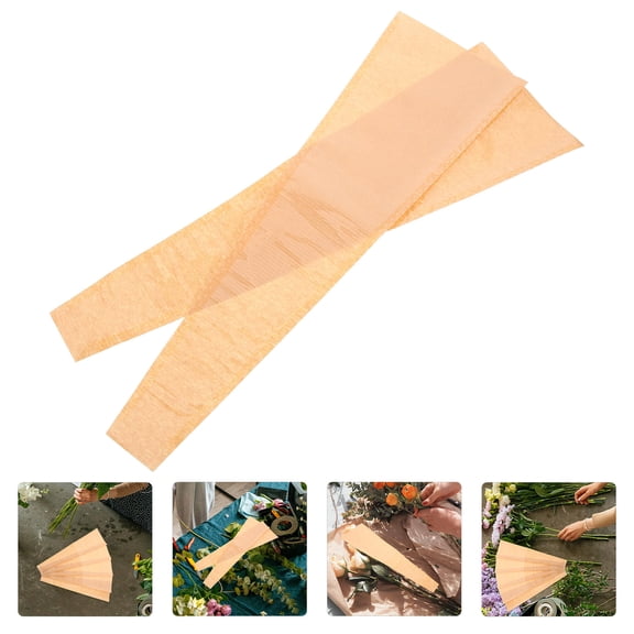 TEHAUX Single Flower Wrapping Bag for Storage Use Made of OPP Material Khaki Color 30 pcs