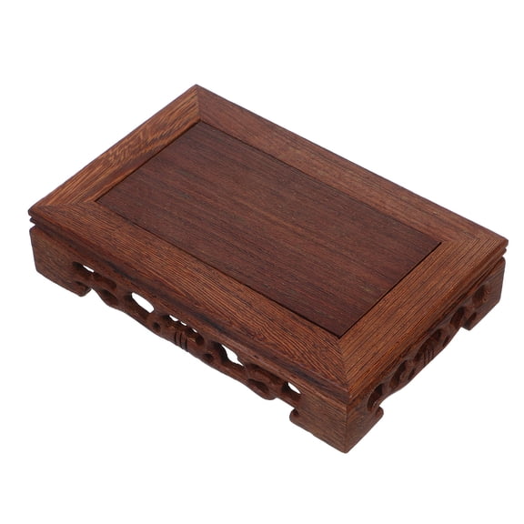 TEHAUX Versatile Brown Wood Display Base for Vase and Sculpture with Elegant Finish