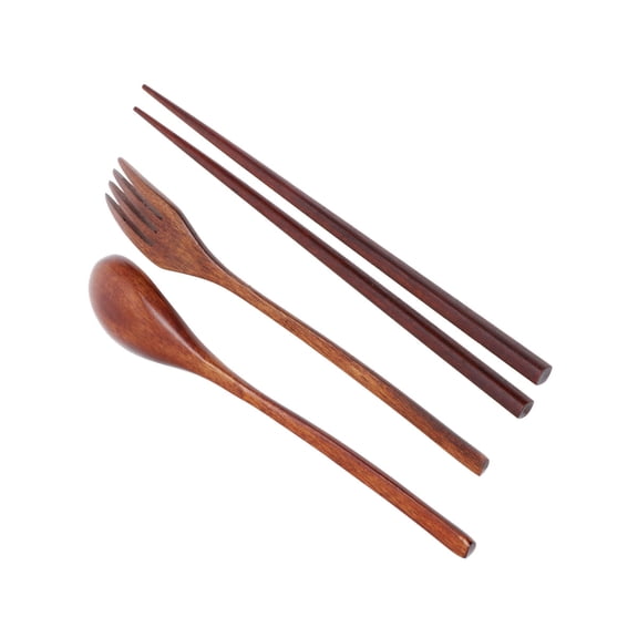 TEHAUX 3-Piece Ramen Chopsticks Set Wooden Assorted Colors Reusable Asian Dining Utensils