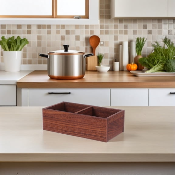 TEHAUX Solid Wood Tea Bag Rack Sugar Packet Holder Multipurpose Countertop Organizer