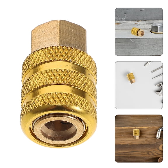 TEHAUX Tire Air Chuck Adapter Copper Golden 1Set