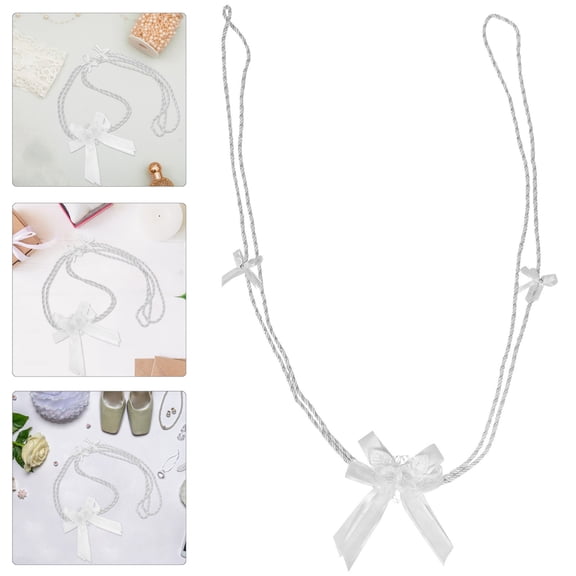 TEHAUX Traditional Wedding Unity Rope with White Bow and Details for Bridal Ceremony