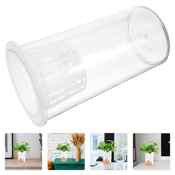TEHAUX Clear Plastic Desktop Aquarium for Office Storage Unique Design Decor