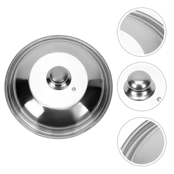 TEHAUX Universal Pot Lid 1Pack in Stainless Steel with Steam Control and 32x0.3937in Silver