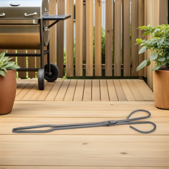 TEHAUX Iron Fireplace Log Tongs with Enhanced Durability for Firewood Lifting