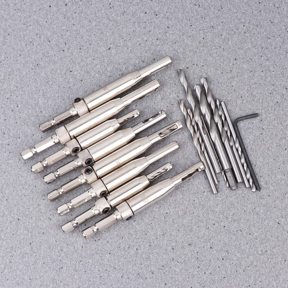 TEHAUX Hss Grey Countersink Drill Bit Set for Wood Plastic and Plywood with Wrench