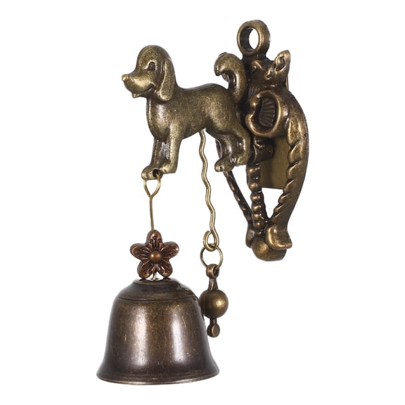 TEHAUX Copper Dog Doorbell, Light Brown, Vintage Design, Clear Tone, for Home