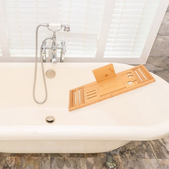 TEHAUX Water Resistant Bathtub Table with Nonslip for Bathroom Relaxation, Reading, and Tablet Use