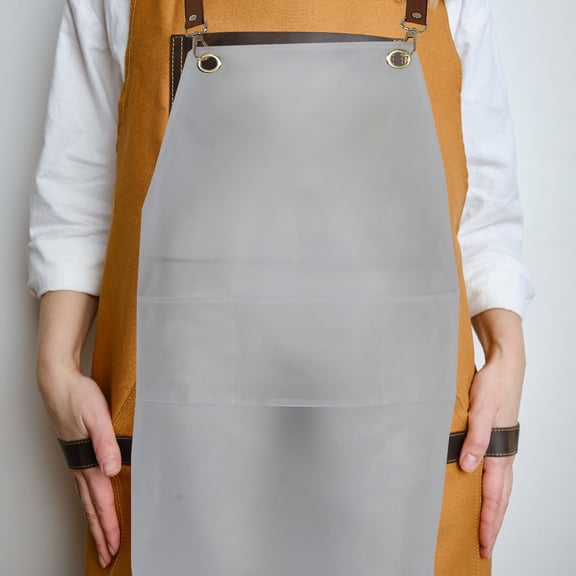 TEHAUX Waterproof White Painting Apron with Adjustable Strap for Home Kitchen and Art Studio Use