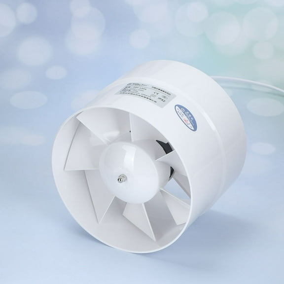 TEHAUX White Circular Duct Fan for PVC Pipes Exhaust Ventilation Fan with Intelligent Impeller for Bathrooms Kitchens