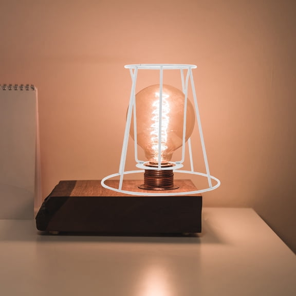 TEHAUX White Iron Wire Lampshade Frame with Metal Support for Ceiling and Pendant Lights