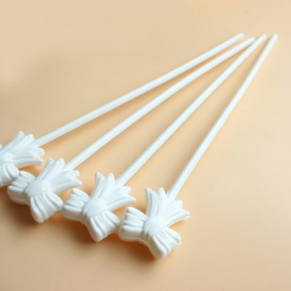 TEHAUX White Plastic Balloon Sticks for Holding Foil Balloons Suitable for 5 inch and 10 inch Balloons