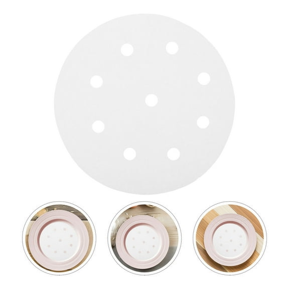 TEHAUX White Precut Perforated Parchment Paper Steamer Liners for Dumplings and Buns