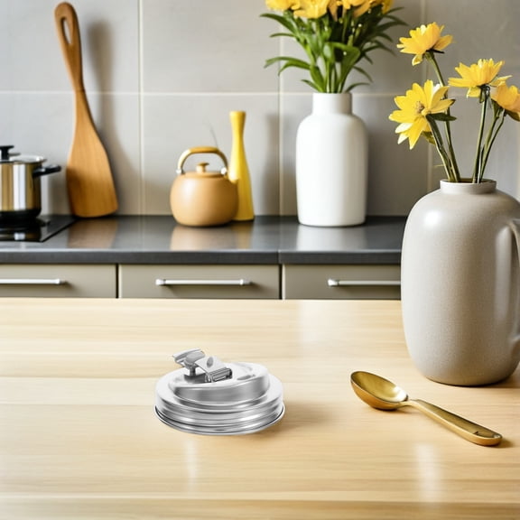 TEHAUX Wide Mouth Stainless Steel Mason Jar Lid with Flip Cap for Easy Pouring Drinking and Canning