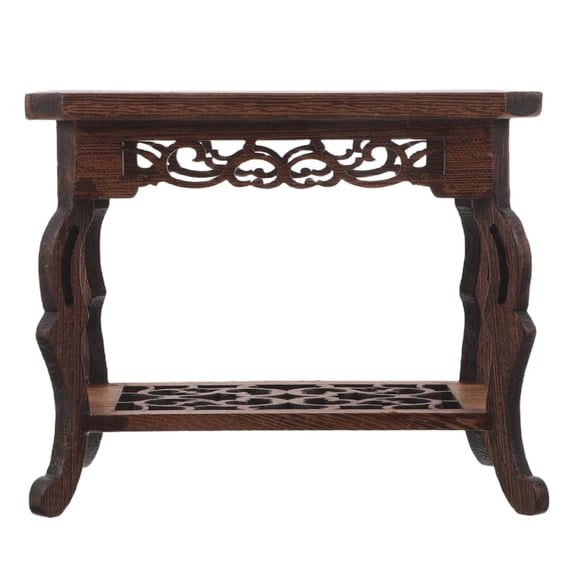 TEHAUX Coffee Wood Pedestal Stand for Indoor Plant Display Artisan Wooden Bonsai Holder Elegant Plant Base