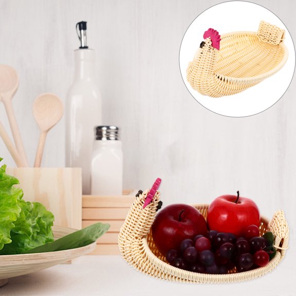 TEHAUX Woven Rattan Basket Set for Pantry Storage and Family Easter Party Decoration, Organizer, 1 Set