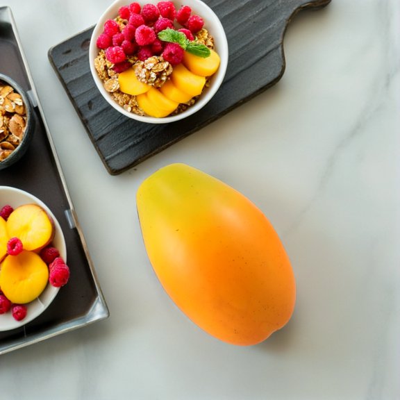 TEHAUX Papaya Kitchen Table Accessory Yellow Ldpe 1Set Tropical Theme Enhancement