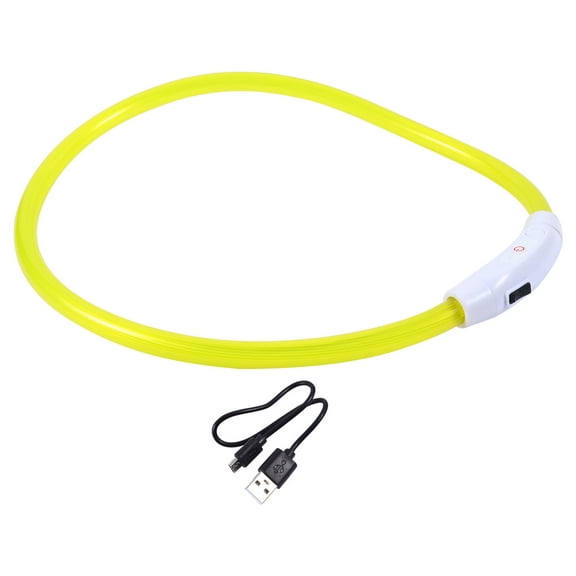 TEHAUX LED Flashing Dog Collar Light, Yellow Plastic Pet , Adjustable, , 1 Set