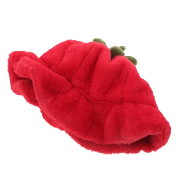 TEHAUX Cute Red Plush Tomato Hat Fuzzy Bucket Style for Winter Wear